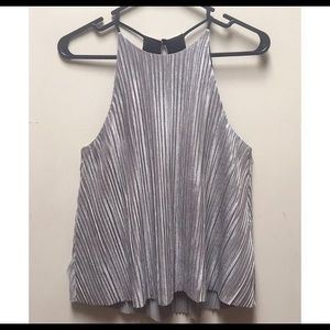 Ecote Silver Velvet Keyhole Back Halter top